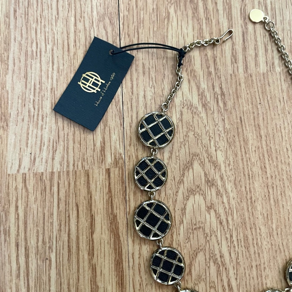NEW House of Harlow 1960 90’s Style Gold And Black Necklace - Picture 4 of 5